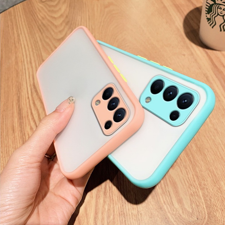 เคส OPPO Reno 5 Pro 5G #เคสฝาหลังขอบซิลิโคนิ่ม Fashion Color Liquid Frame Anti-fall Phone Case