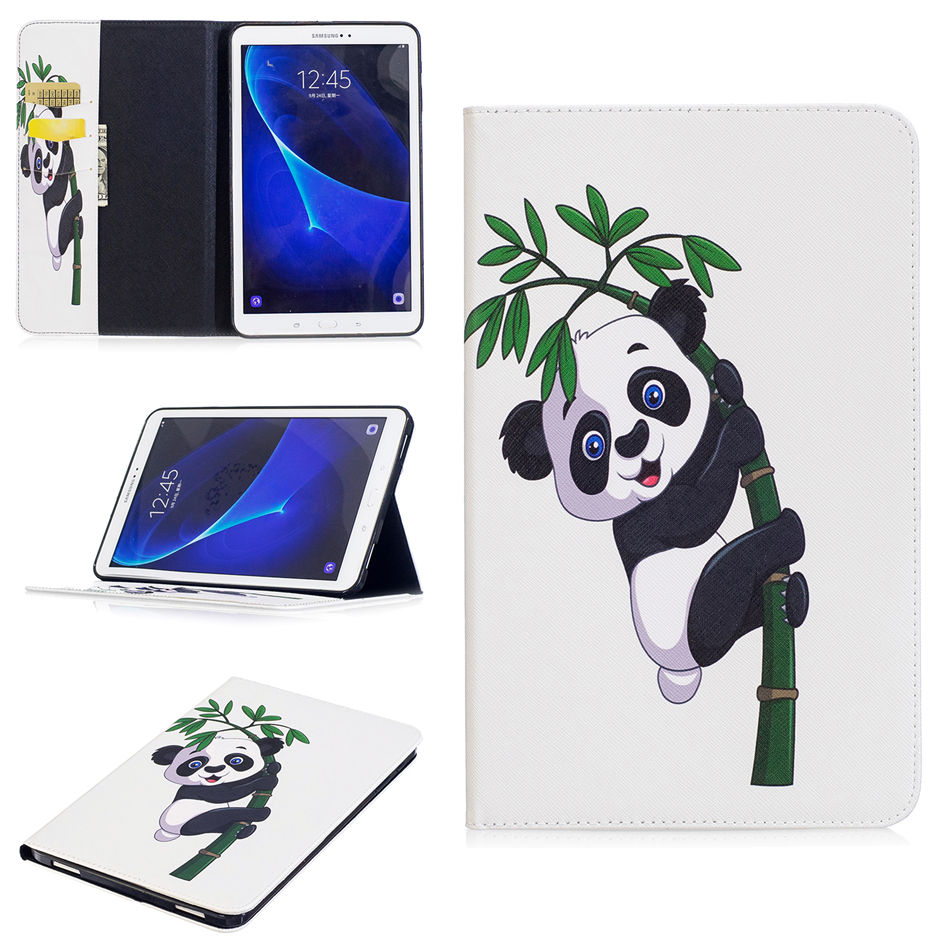 เคส Samsung Galaxy Tab A 10.1(2016) T580 T585 #เคสฝาพับหนัง PU สไตล์กระเป๋าสตางค์พิมพ์ลายน่ารักๆ