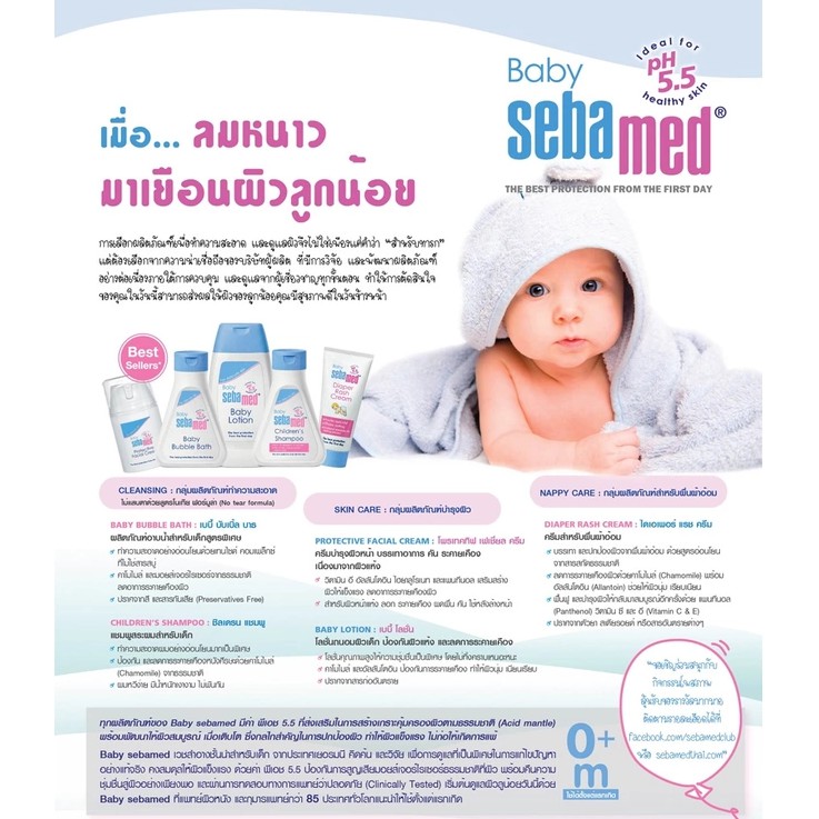 Sebamed® Baby Gentle Wash For delicate skin With Allantoin 200mL ซีบาเมด ผลิตภัณฑ์อาบน้ำสำหรับเด็ก สูตรอ่อนโยนมากเป็นพิเศษ