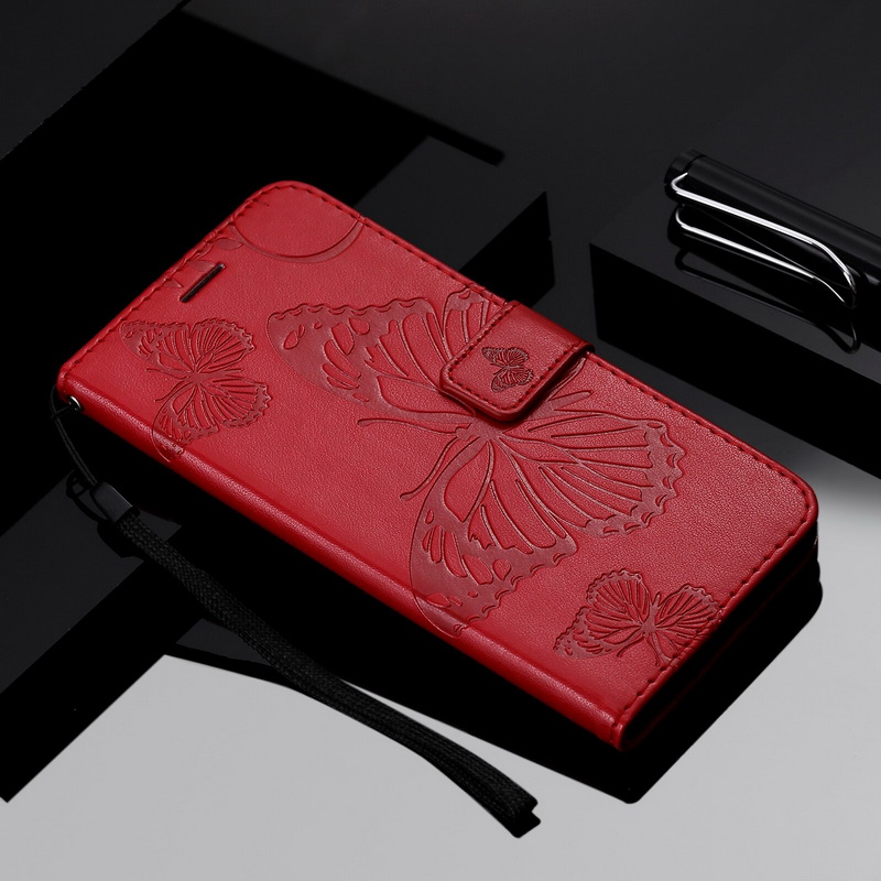 เคส Xiaomi Mi 8 Lite #เคสฝาพับ Imprint ลายผีเสื้อ