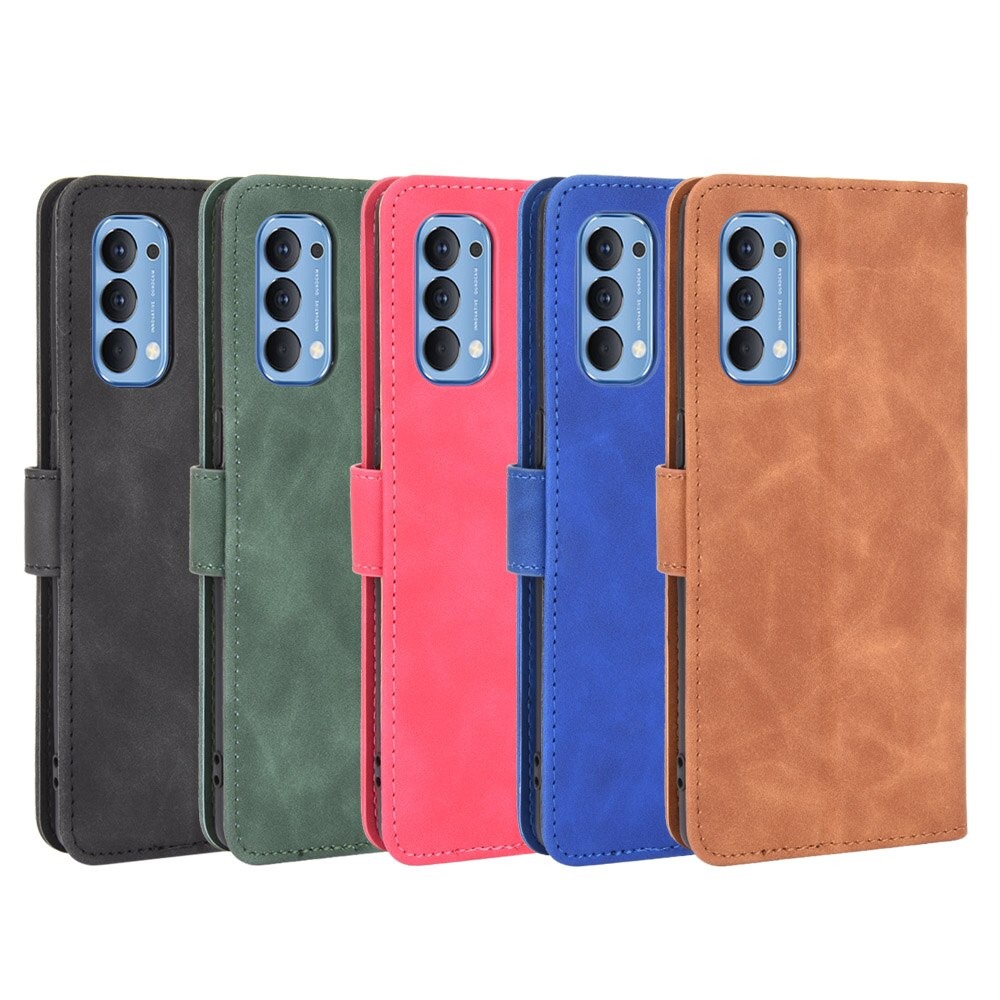 เคส OPPO Reno 4 4G #เคสฝาพับแบบกระเป๋าสตางค์หนัง PU มีช่องใส่บัตร Leather Wallet Card Holder Phone Cover