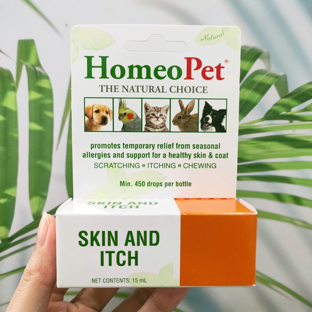 บรรเทาอาการแพ้ คัน ขนร่วง บำรุงขน สำหรับสัตว์เลี้ยง Skin and itch 15ml (HomeoPet®)