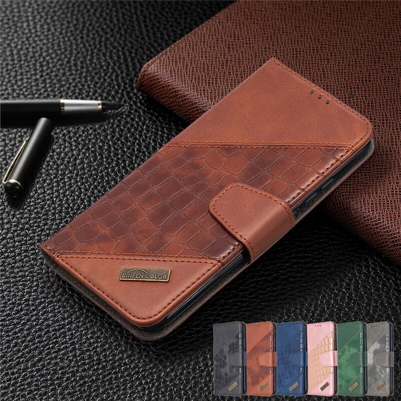 เคส Redmi Note 10 4G #เคสฝาพับหนัง PU ลายนูนมีช่องเสียบบัตร Luxury Crocodile Texture Wallet Emboss Leather Stand Phone Case