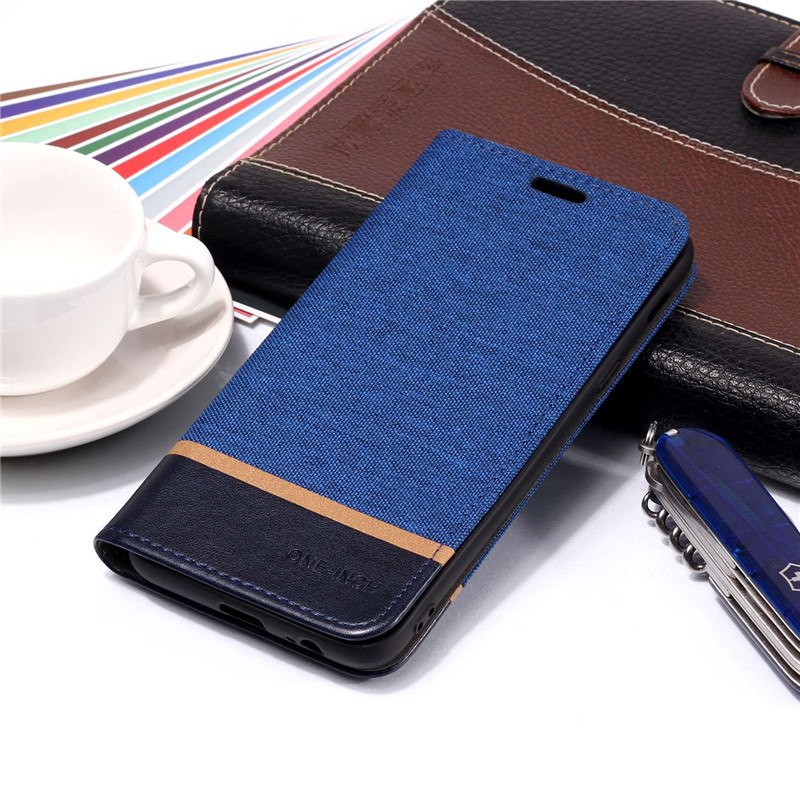 Case Xiaomi Mi Max 3 #เคสฝาพับหนัง PU ผิวเคลือบ Cloth Texture Splicing PU Leather