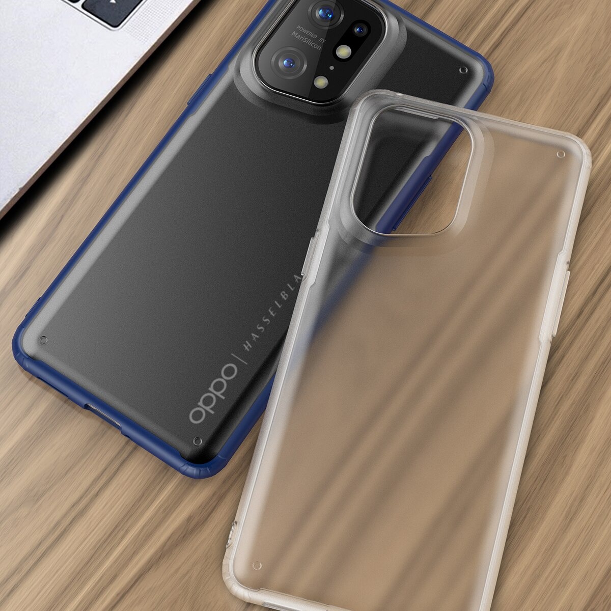 เคส OPPO Find X5 Pro 5G #เคสฝาหลังโปร่งแสงสีขุ่นขอบทึบ +TPU Hybrid Case