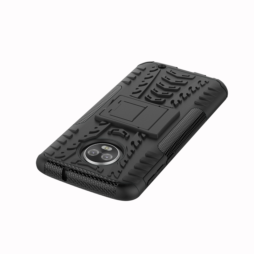 Case Moto G6 Plus #เคสฝาหลังไฮบริดรูปแบบยางรถยนต์ Kickstand TPU + PC 2 in 1