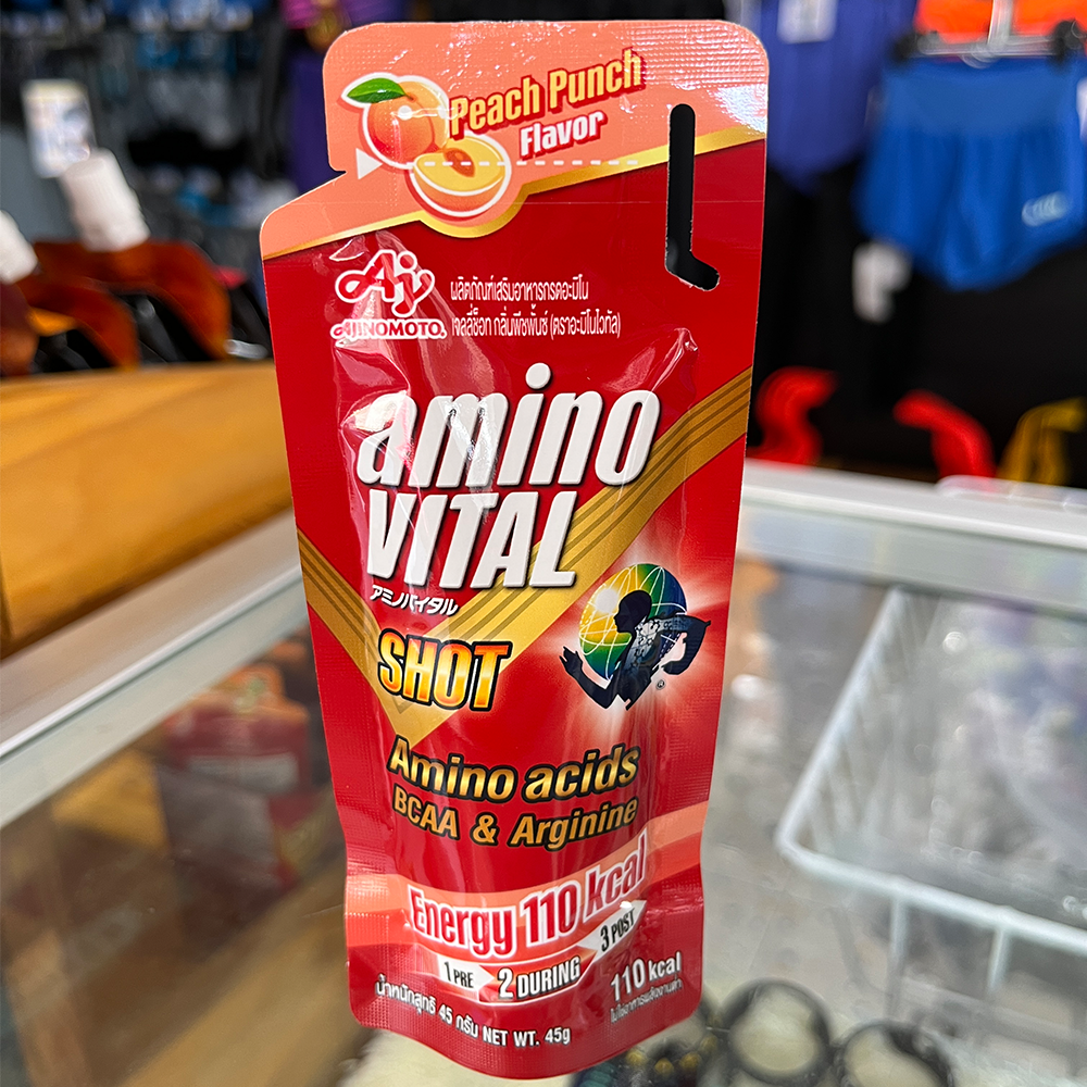 Amino VITAL Amino Acids Gel Shot 45g ให้พลังงาน 110 กิโลแคลลอรี่สำหรับออกกำลังกาย (Z20)