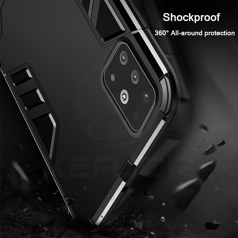 Case Samsung Galaxy A71 #เคสฝาหลังพลาสติก ไฮบริด TPU + Kickstand