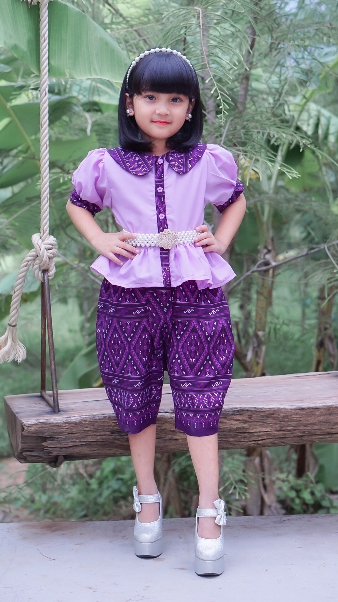 ชุดไทยเด็กชายหญิง เสื้อกับโจง