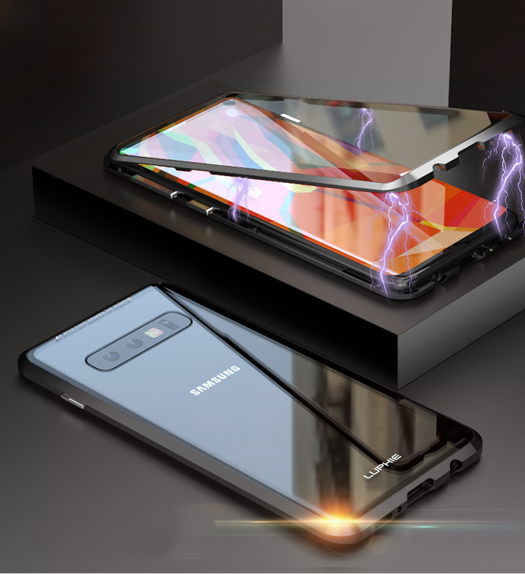 Case Samsung Galaxy S10 #เคสฝาหลัง LUPHIE กรอบโลหะแม่เหล็ก + กระจก Detachable Magnetic Metal Frame + Tempered Glass Back