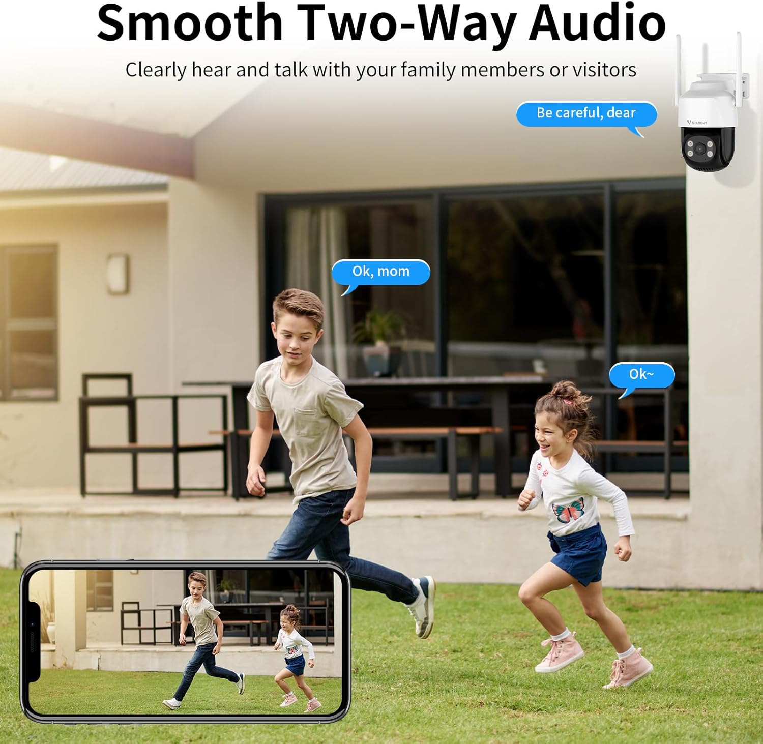 Vstarcam Vstarcam กล้องวงจรปิดกล้องใช้ภายนอก รุ่นC622 กล้องมีWIFIในตัว บันทึกภาพและเสียง ขาว