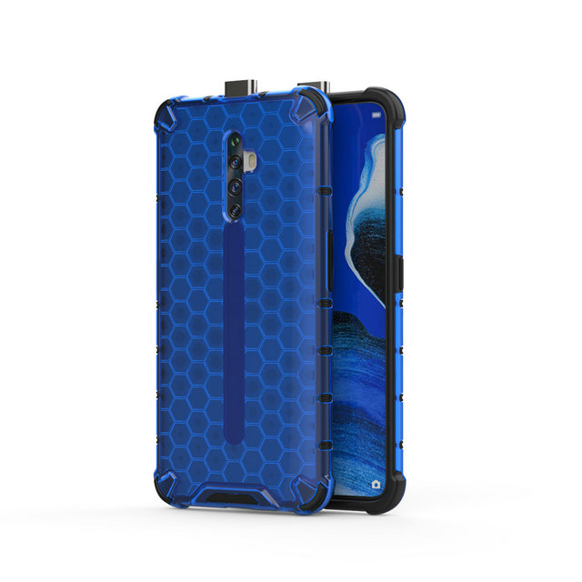 Case OPPO Reno 2F #เคสฝาหลังกันกระแทก Honeycomb Shock Absorber TPU + PC + Silicone Hybrid