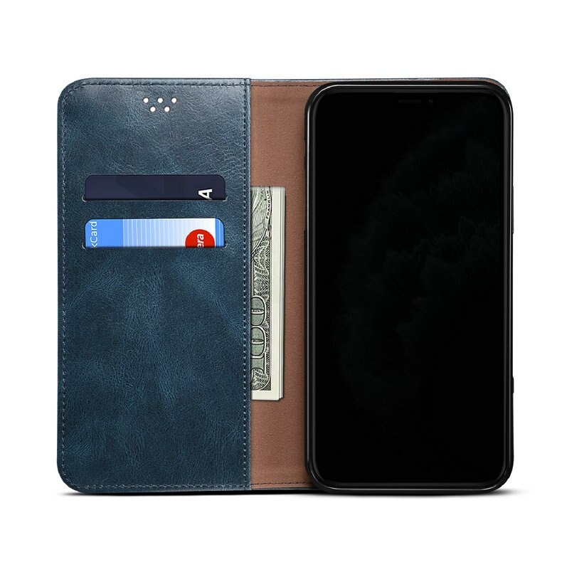 Case Samsung Galaxy A42 5G #เคสแบบฝาพับหนัง PU ผิวหนังม้า Waxy Crazy Horse Texture TPU + PU Leather Case Cover