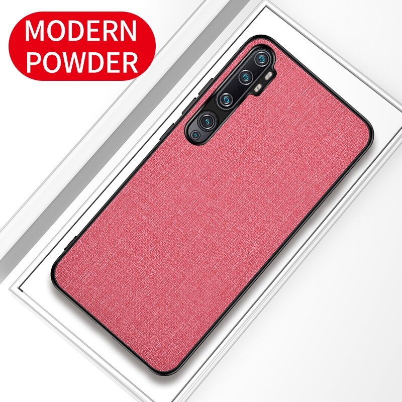 เคส Xiaomi Mi Note 10 Pro #เคสฝาหลังเคลือบผิวผ้า Matte Cloth PU + PC + TPU Hybrid