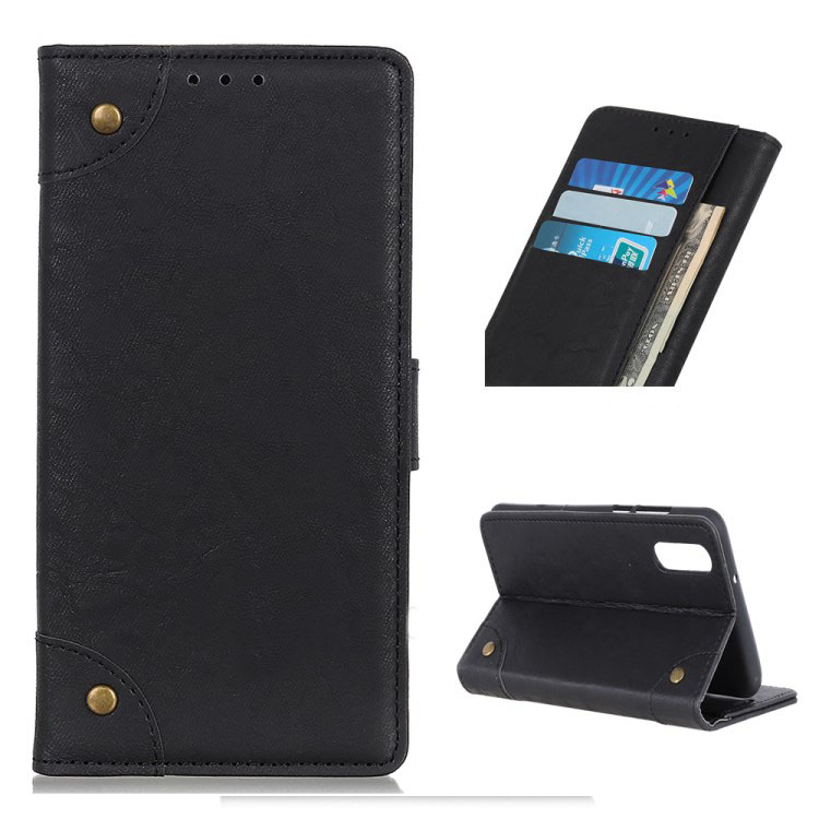 Case Xiaomi Mi 9 #เคสฝาพับแบบกระเป๋าสตางค์ Rivet Decor Retro Style PU Leather Wallet