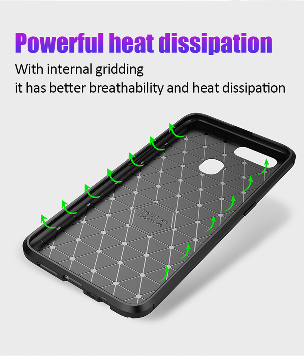 เคส OPPO A12#เคสฝาหลังนิ่ม Carbon Fiber Anti-drop TPU Protection