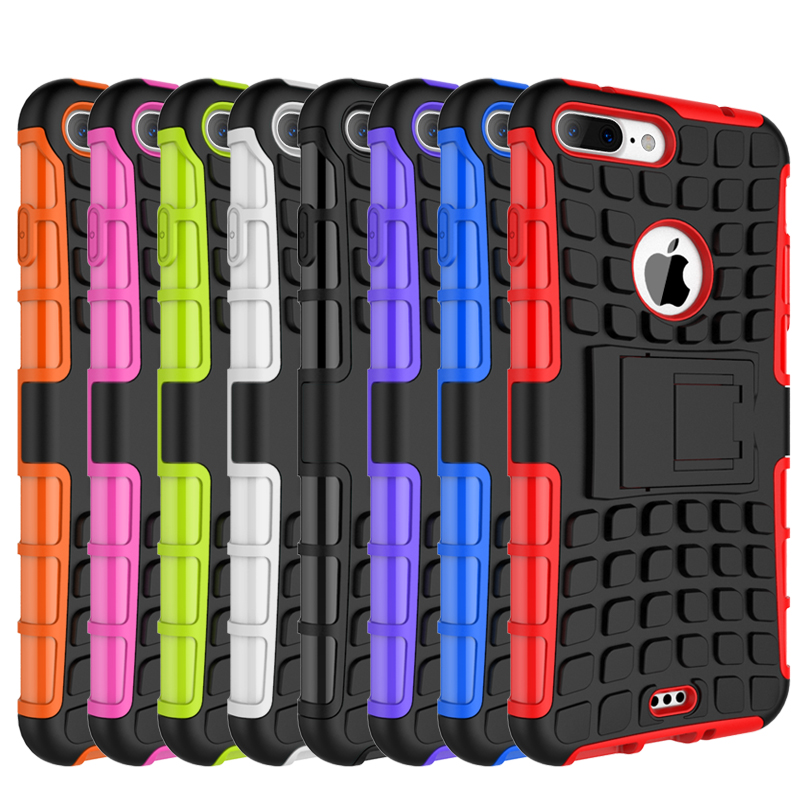 Caseiphone 7 plus / 8 plus #เคสฝาหลังป้องกันกระแทก + TPU พร้อมขาตั้ง Anti-slip PC + TPU