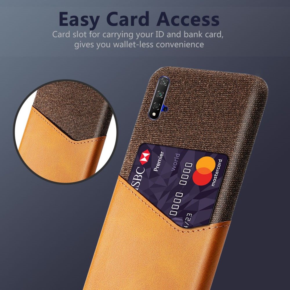 Case Huawei Nova 5T #เคสฝาหลัง Hybrid Protective มีช่องเสียบการ์ด KSQ Card Slot PC + PU Leather + Cloth