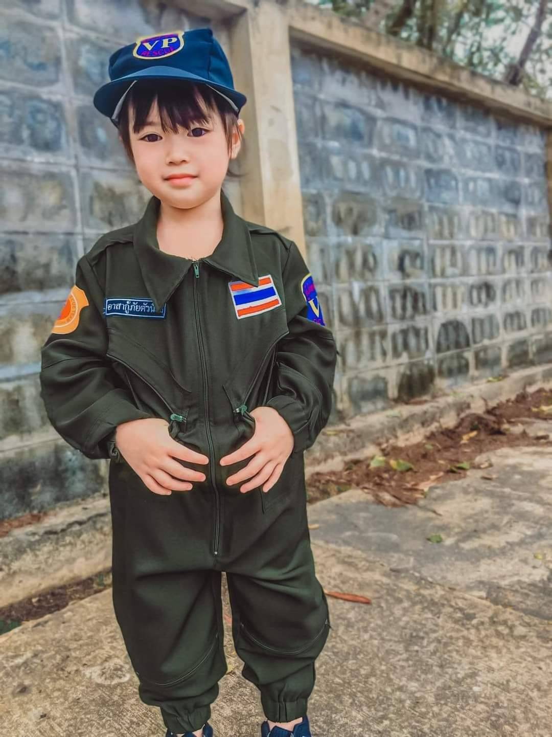 ชุดเด็กอาสากู้ภัยตัวน้อย สีเขียว