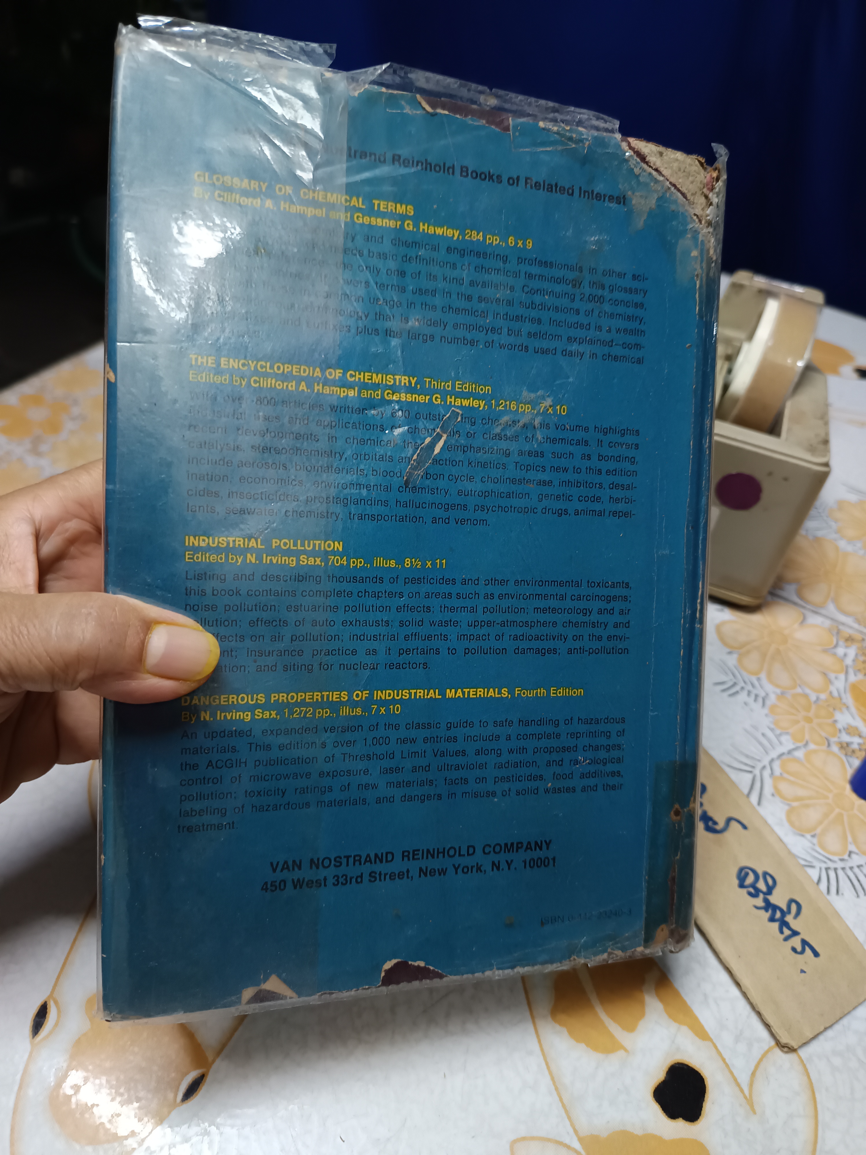 The Condensed Chemical Dictionary, Ninth Edition 1977 Hawley, Gessner G. พจนานุกรมเคมีฉบับย่อ