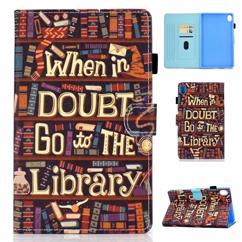 เคส Huawei MediaPad M6 10.8 นิ้ว #เคสฝาพับพิมพ์ลายหนัง PU พร้อมที่เก็บการ์ด Pattern Printing PU Leather Tablet Stand Case with Card Storage