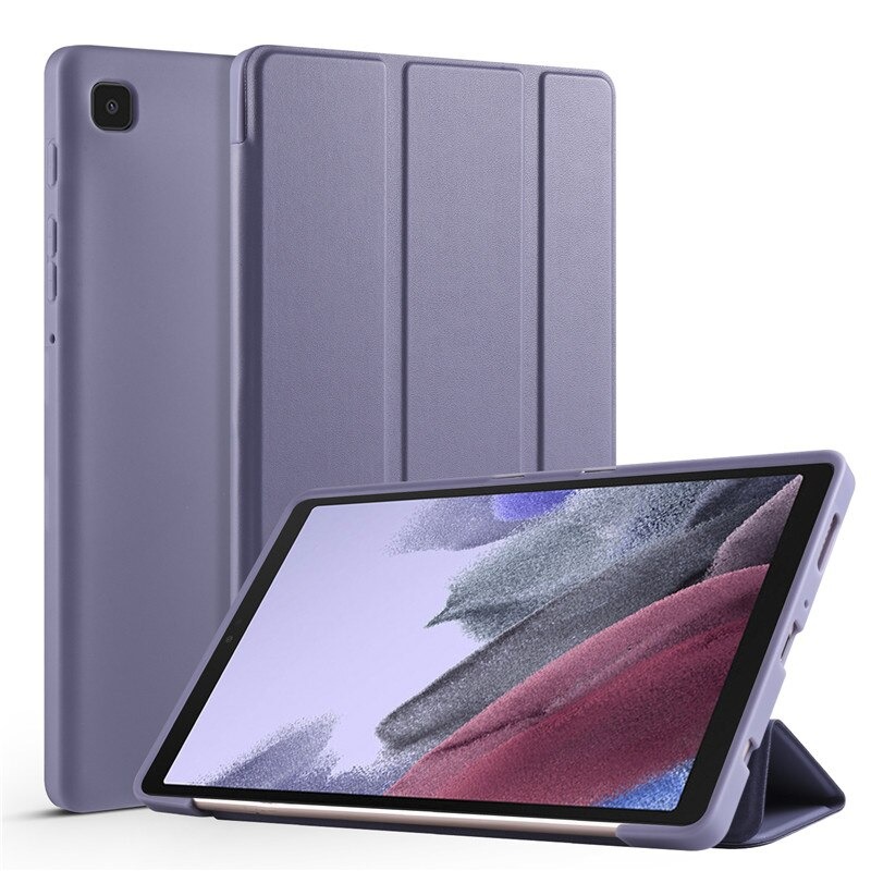 Case Samsung Galaxy Tab A7 Lite 8.7" (T220,T225) #เคสฝาพับหนัง PU แบบ 3 พับ Tri-fold Stand Design Shockproof PU Leather TPU Protective Case