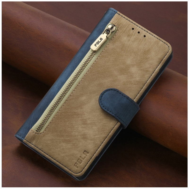 เคส Huawei Nova 9 #เคสฝาพับหนัง PU 2 สี มีช่องใส่บัตร ช่องซิป ปิดแม่เหล็ก Zipper Pocket Stand Flip Cover with Strap