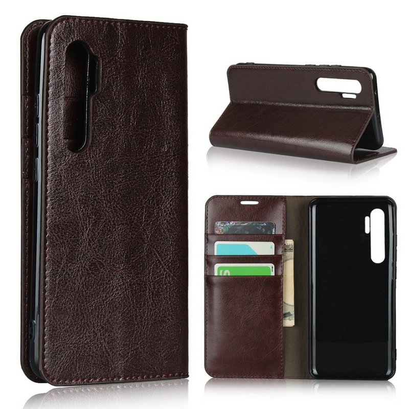 Case Xiaomi Mi Note 10 Lite #เคสฝาพับแบบกระเป๋าสตางค์คุณภาพดี Crazy Horse Genuine Leather Cover