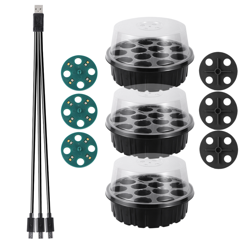 ถาดเพาะปลูกพืช มีไฟ LED ปรับได้ สําหรับเพาะเมล็ด แบบหลายรุ่น