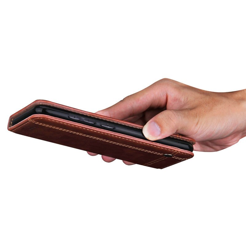 Case Oppo Reno 2F #เคสฝาพับหนัง PU Crazy Horse Texture Retro Leather Auto-absorbed Wallet คุณภาพดี