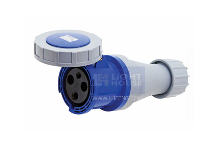 HTN-2331 "DAKO PLUG" เต้ารับกลางทางกันน้ำ (2P+E) 63A 230V IP67