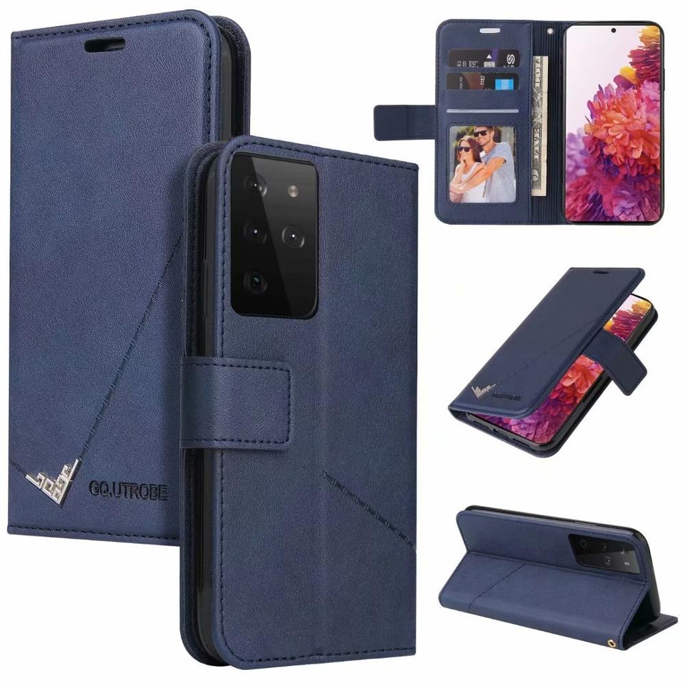 Case Samsung Galaxy S21 Ultra 5G #เคสฝาพับแบบกระเป๋าสตางค์หนัง PU มีช่องเก็บบัตร