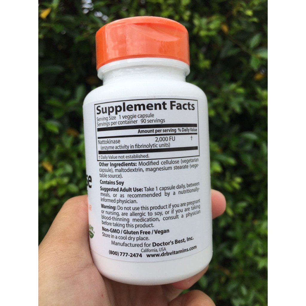 Doctor's Best® Nattokinase 2,000 FUs 90 Veggie Caps นัตโตะ สกัดจากถั่วเหลืองหมักของญี่ปุ่น บำรุงหัวใจและหลอดเลือด