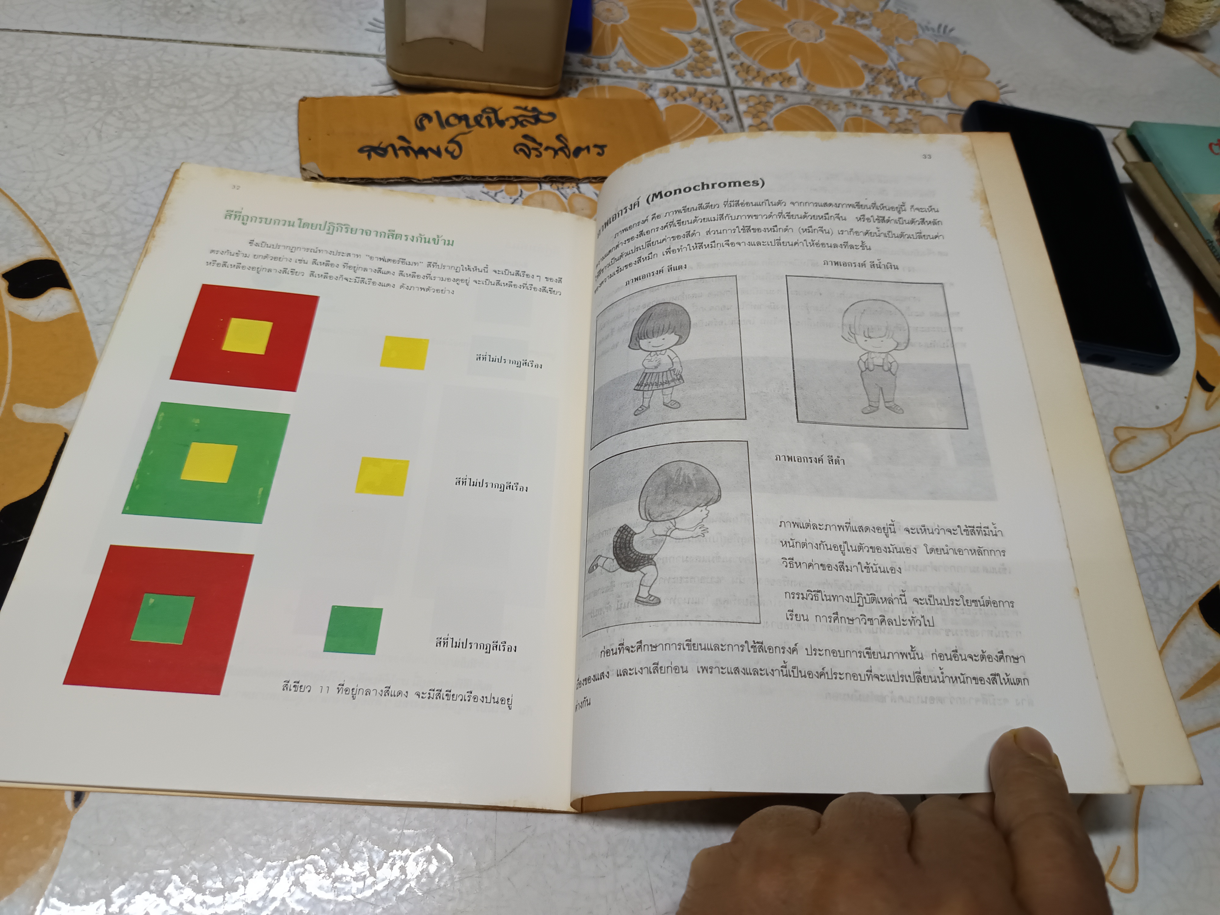 ทฤษฎีสีภาคปฏิบัติ ใช้ประกอบการเรียนวิชาศิลปะ โดย อ.เสน่ห์ ธนารัตน์สฤษดิ์ พิมพ์ครั้งแรกพ.ศ 2531