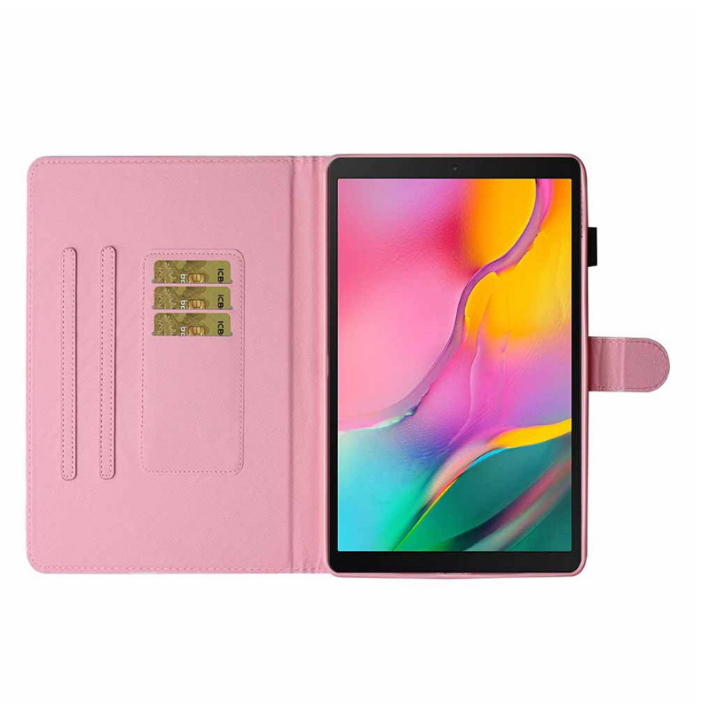 เคส Samsung Galaxy Tab A 8.0 2019 SM-T290 T295 T297 #เคสฝาพับหนัง PU พิมพ์ลายการ์ตูน Pattern Printing PU Leather Flip