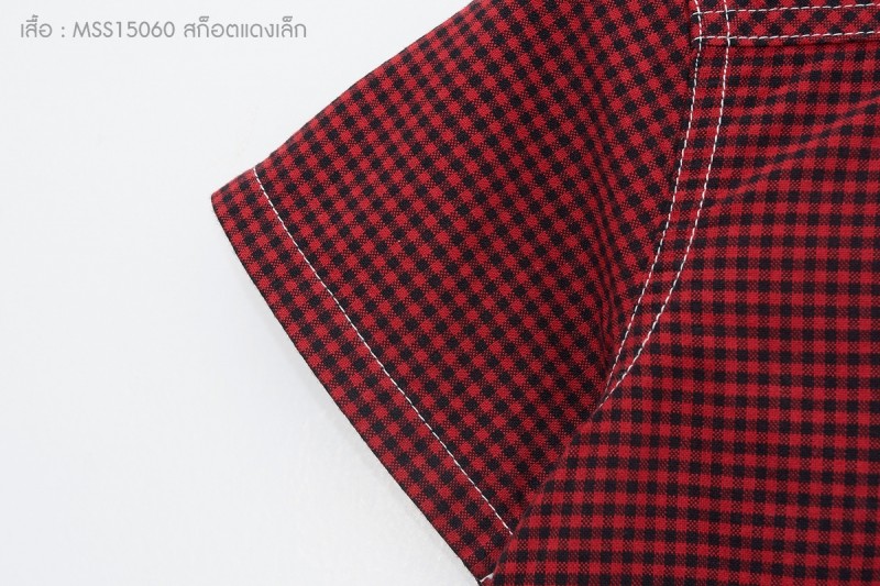 เสื้อเชิ้ต ลายสก็อต สีแดง สำหรับเด็ก