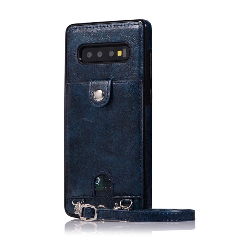 Case Samsung Galaxy S10+ #เคสฝาหลัง TPU หุ้มหนัง PU พร้อมสายคล้อง