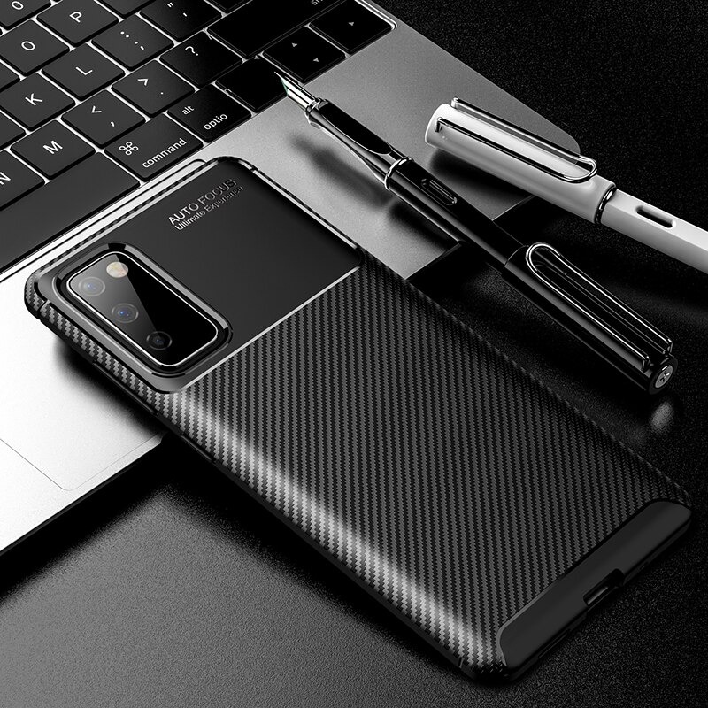 Case Samsung Galaxy S20 FE/S20 FE 5G #เคสฝาหลังนิ่ม Carbon Fiber Anti-drop TPU Protection