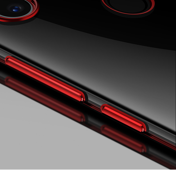 Case Xiaomi Mi 8 (6.21-inch) #เคสฝาหลังใสนิ่มขอบสีชุบเงาเหมือนโลหะคุณภาพดีราคาเบาๆสบายกระเป๋า