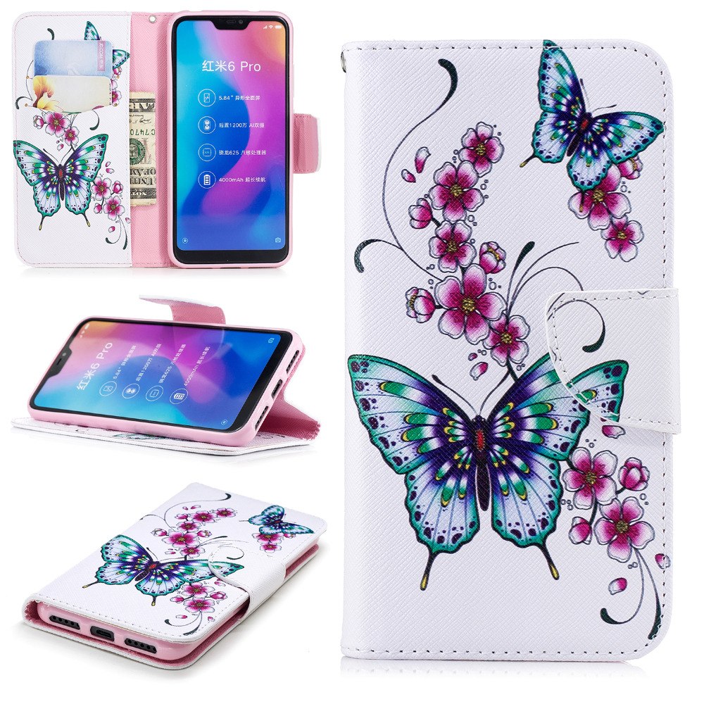 เคส Xiaomi Mi A2 Lite #เคสฝาพับสไตล์กระเป๋าสตางค์พิมพ์ลายสวยๆ Pattern Printing Magnetic Leather