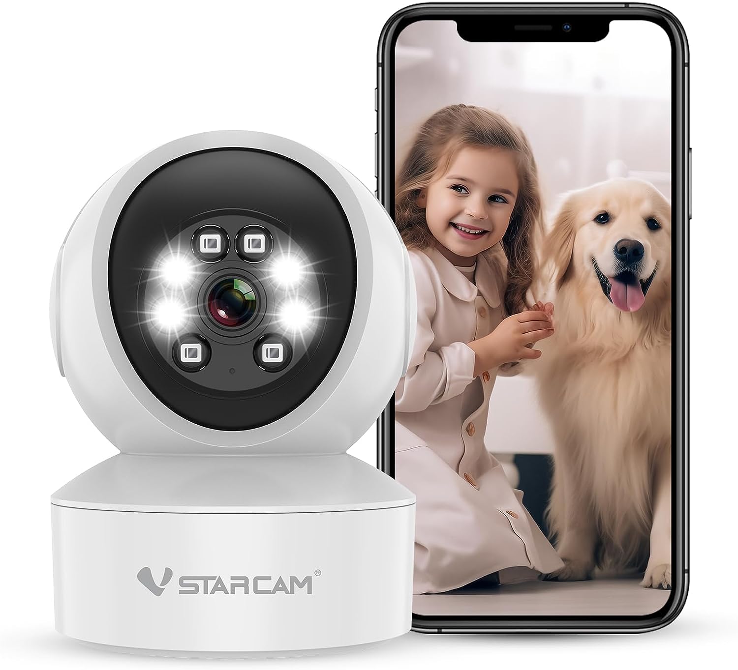 Vstarcam ใหม่ล่าสุด Vstarcam กล้องวงจรปิดกล้องใช้ภายใน รุ่นCS49 ความละเอียด3ล้านพิกเซล พูดโต้ตอบได้/ไวไฟในตัว ขาว