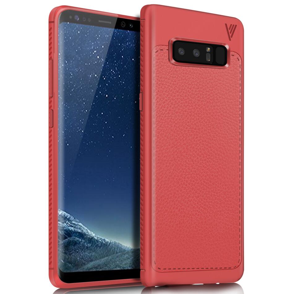 Case Samsung Galaxy Note 8 N950 #เคสฝาหลัง TPU ลายหนัง PU ผิวลิ้นจี่ คุณภาพดี