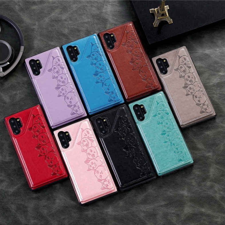 Case Samsung Galaxy Note 10+ #เคสฝาหลัง TPU เคลือบหนัง PU มีที่เก็บบัตร PU Leather Coated TPU Card Holder