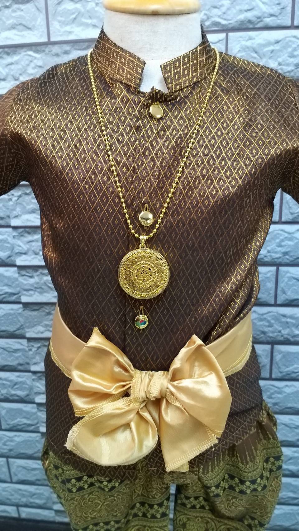 ชุดไทยเด็กชาย แขนสั้นกันโจง