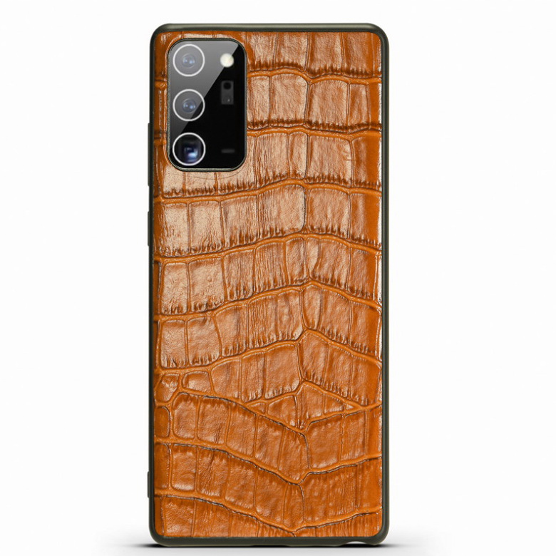 Case Samsung Galaxy Note 20 Ultra / Note 20 Ultra 5G #เคสฝาหลังเคลือบหนังลายผิวจระเข้ Fashion Luxury Crocodile pattern Genuine Leather Back Cases Business Phone Casing Matte