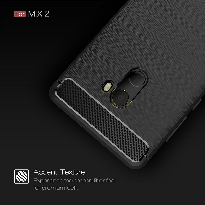 Case Xiaomi Mi Mix 2 #เคสฝาหลัง Brushed Carbon Fiber TPU สวยงามทันสมัย