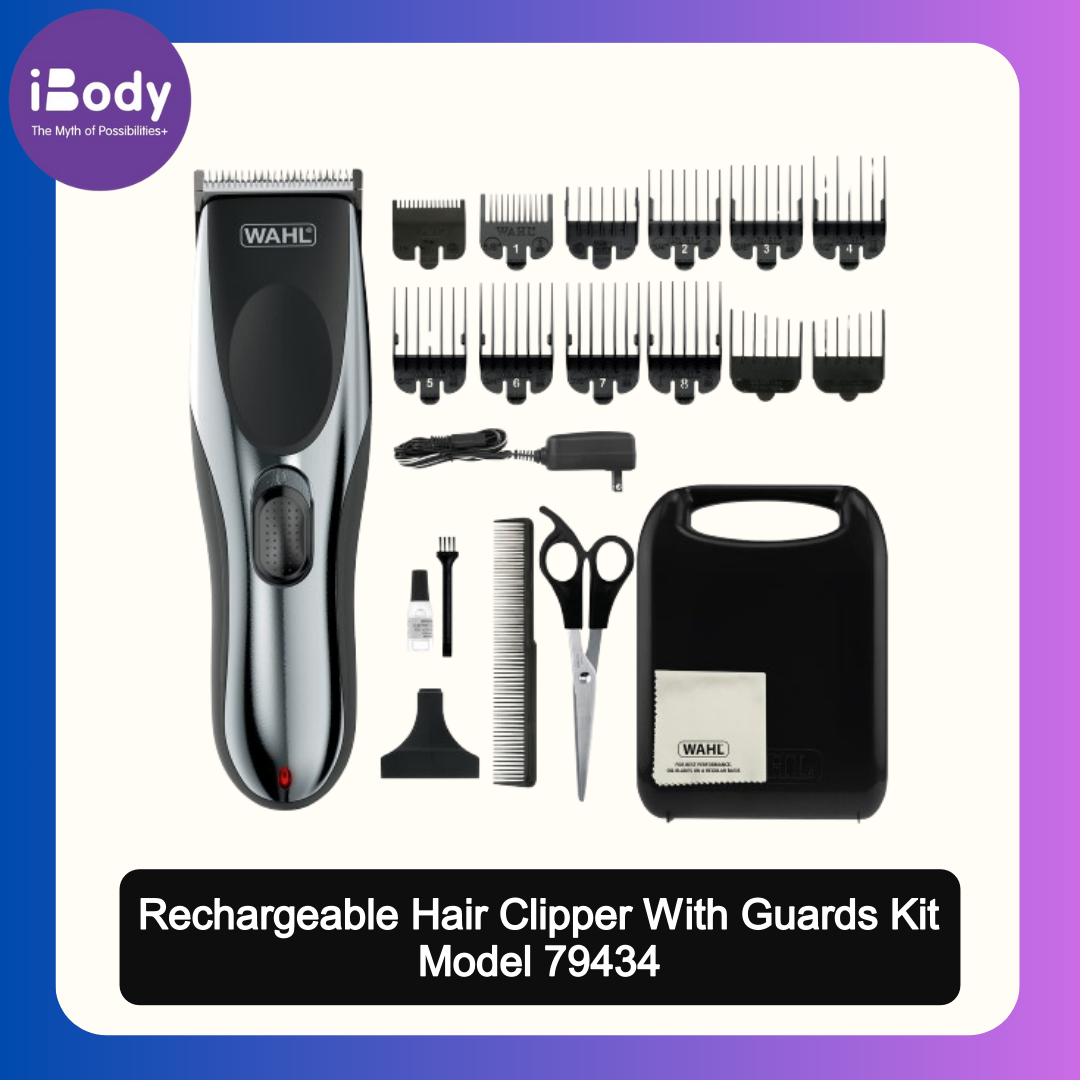 (Wahl®) Rechargeable Hair Clipper With Guards Kit Model 79434 อุปกรณ์ตัดผม ปัตตาเลี่ยน แบบไร้สาย ชาร์จได้