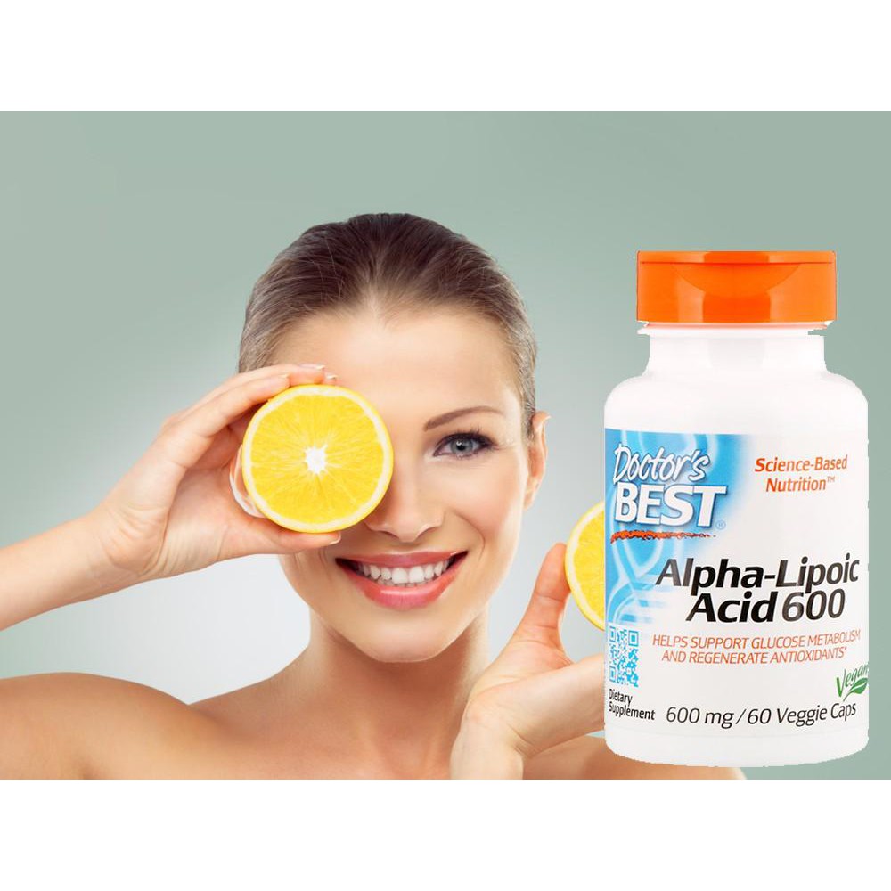 Doctor's Best® Alpha-Lipoic Acid 600mg 60 Veggie Caps Universal Antioxidant กรดอัลฟาไลโปอิก สารต้านอนุมูลอิสระ