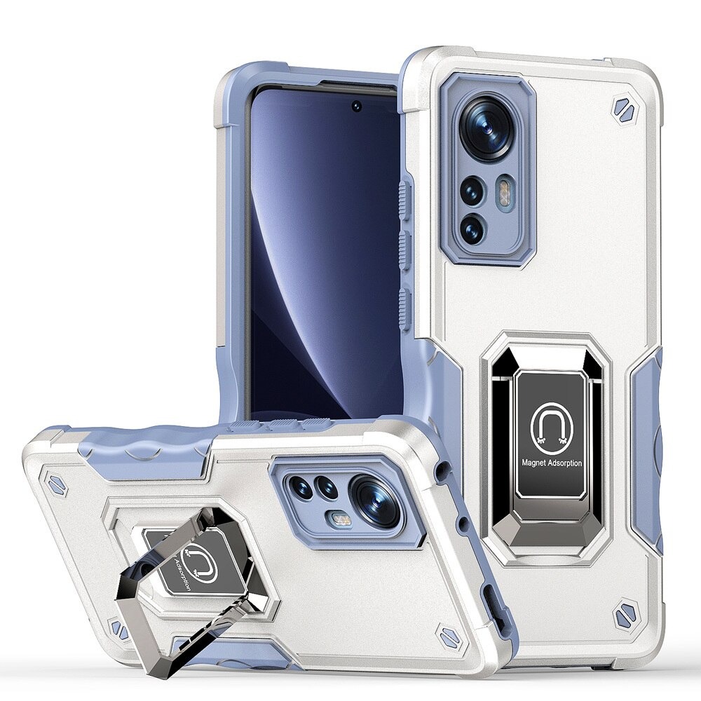 เคส Xiaomi 12 Pro #เคสฝาหลังพลาสติก ไฮบริด Silicone + PC Ring Stand