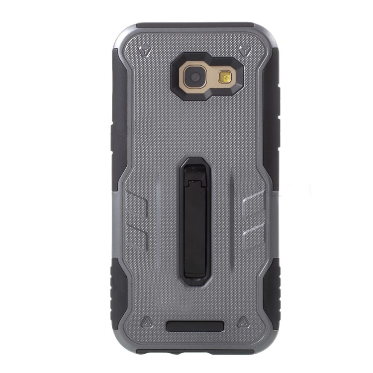 Case Samsung Galaxy A7 2017 เคส กันกระแทก Plastic + TPU Hybrid มีขาตั้ง / สีเทา พร้อมส่ง